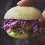 Vegan Pulled Jackfruit Burger with Cole Slaw