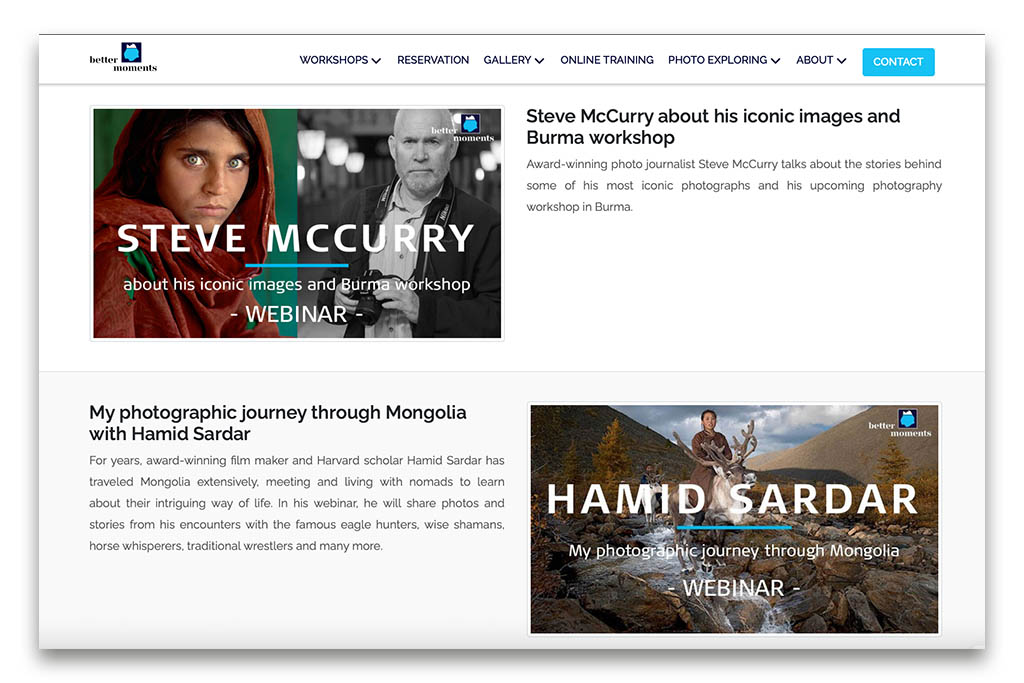 Better Moments webinars